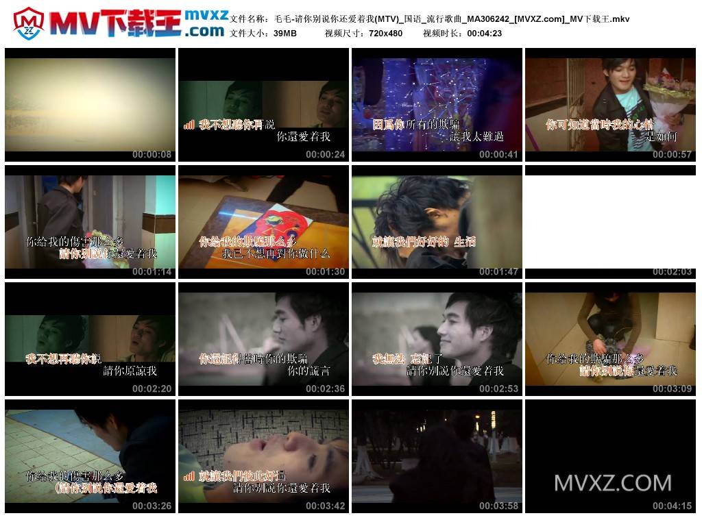 毛毛-请你别说你还爱着我(MTV)_国语_流行歌曲_MA306242